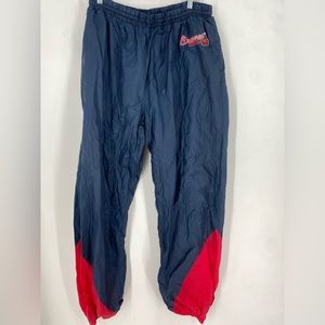 Vintage ATLANTA BRAVES Training Workout Pants Raingear water repellent XL Lined